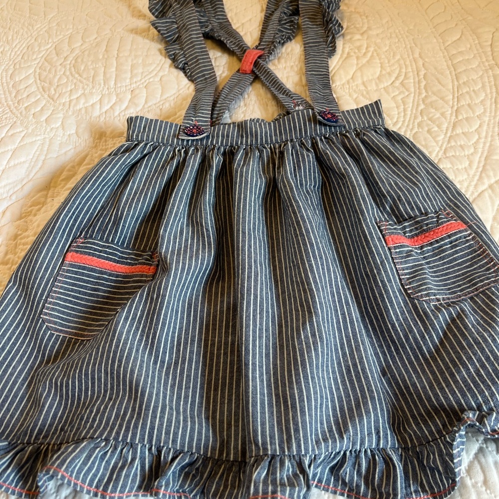 Matilda Jane Black and White Striped Overalls - Picture 2 of 9